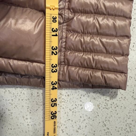 Calvin Klein Quilted Packable Down Coat Women S Hooded Long Puffer Jacket Taupe - Picture 8 of 9